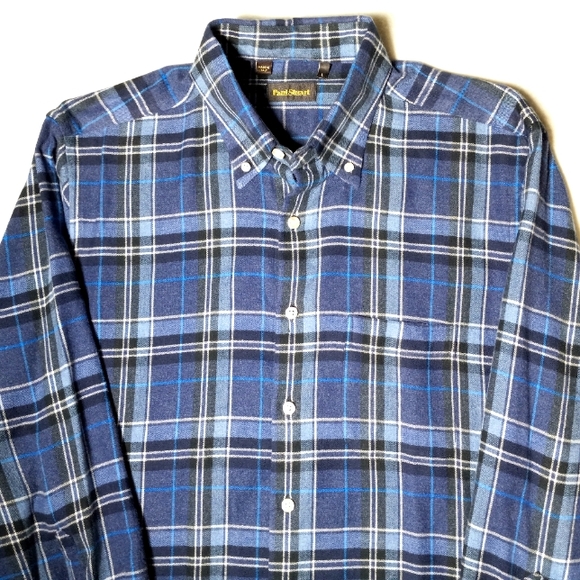 Paul Stewart button flannel shirt men's size Large made in Italy - Picture 7 of 8